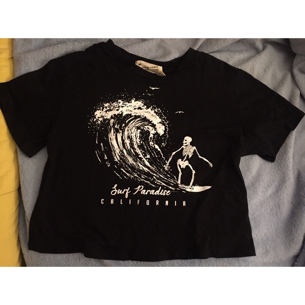 French Pastry Brand Crop Top Black XS